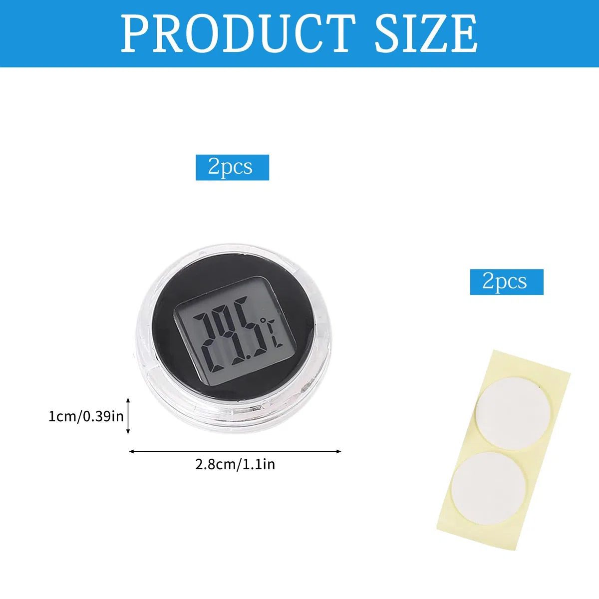 Moto Thermomètre,2 Pièces Thermomètre Numérique de Moto,Thermomètres de Motos,Numérique de Motos,Thermomètres Numériques,Montre pour Guidon de Vélo,pour Cuisine Salle de Bain Voiture