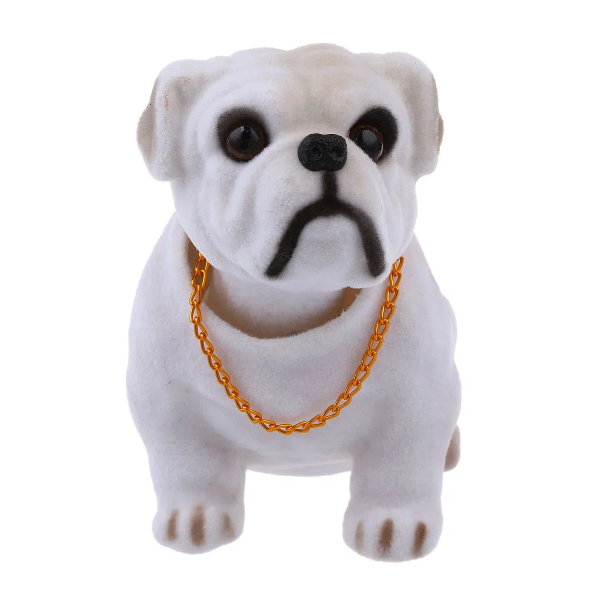 Blanc Gris Clair branlante Hochant la Bouledogue Chien de Decoration pour la Voiture