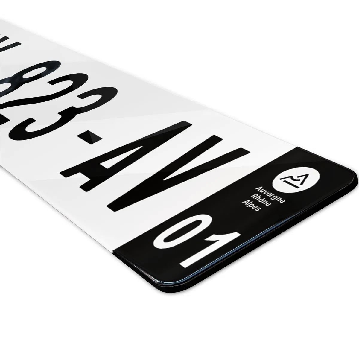 Plaque immatriculation Auto Noire. Plaque décorative Noire 520 x 110 mm en plexiglas