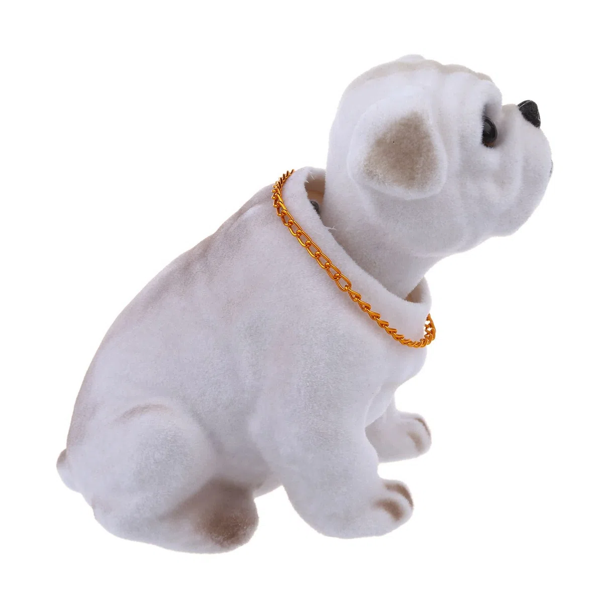 Blanc Gris Clair branlante Hochant la Bouledogue Chien de Decoration pour la Voiture