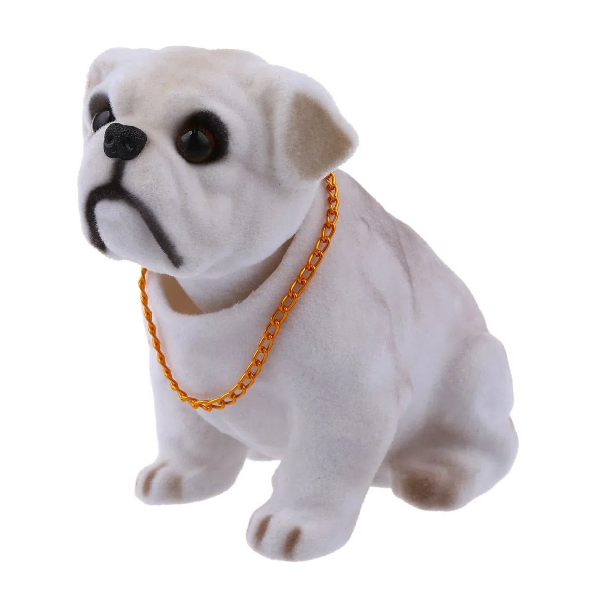 Blanc Gris Clair branlante Hochant la Bouledogue Chien de Decoration pour la Voiture