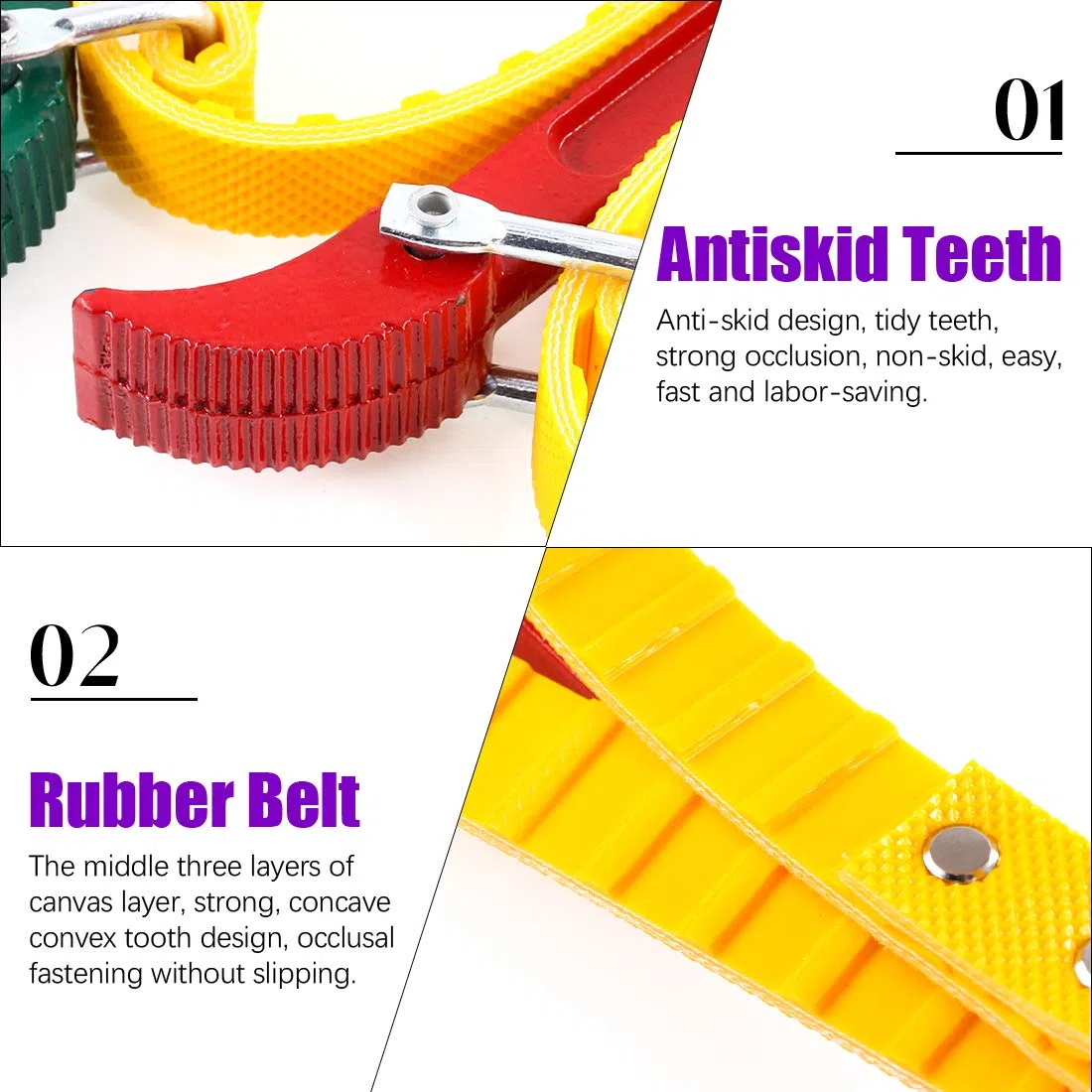 Swpeet 2 Pack Multi-Purpose réglable ceinture bracelet clé 12 "(300mm) et 7,8 "(200mm) poignée en acier réglable bracelet filtre ouverture clé pour l'ouverture du filtre, du tuyau
