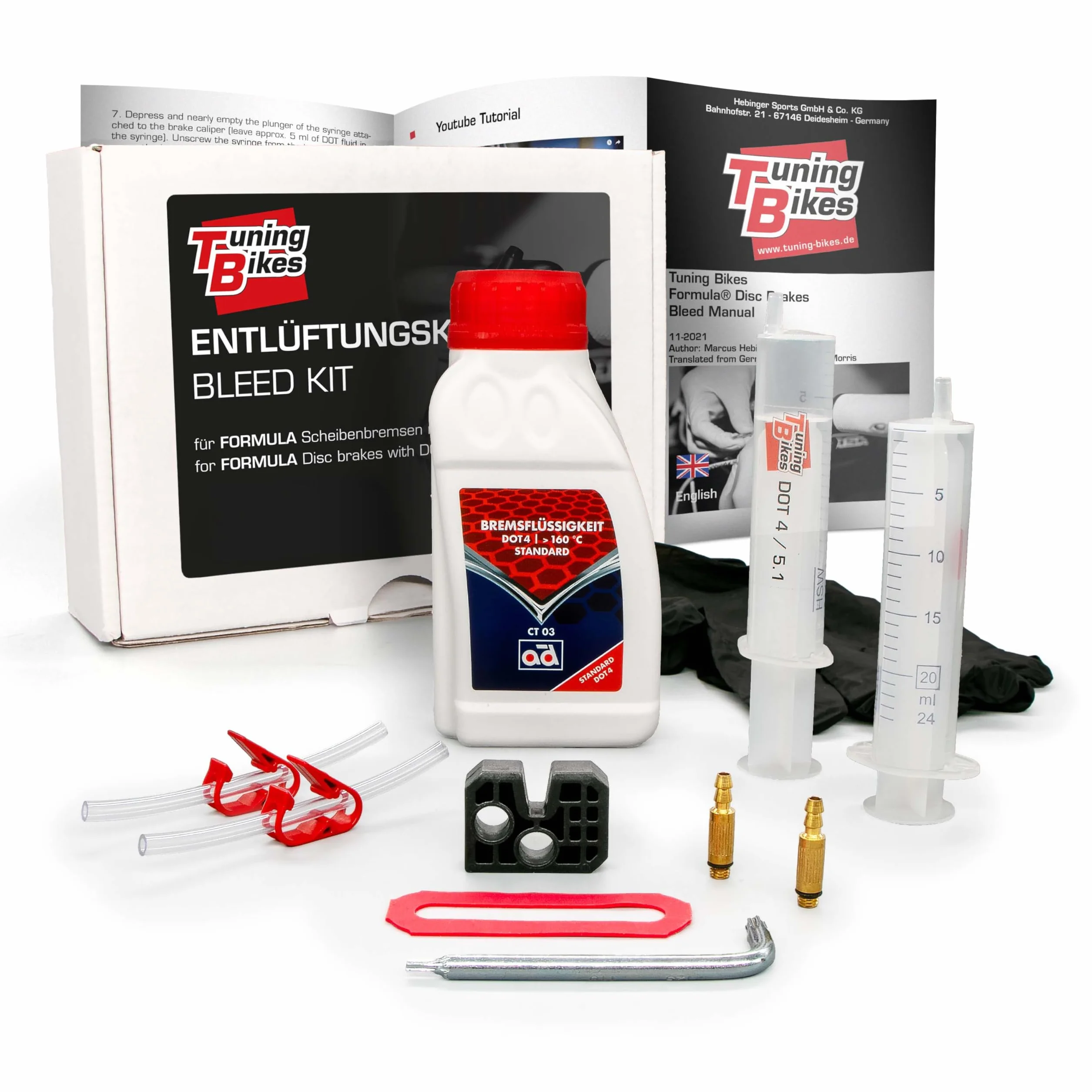 TB Kit de Purge pour Freins à Disque Formula - kit de Purge avec Liquide de Frein DOT4 - pour Freins de vélo