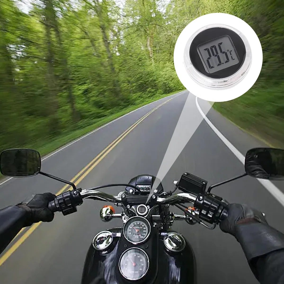 Moto Thermomètre,2 Pièces Thermomètre Numérique de Moto,Thermomètres de Motos,Numérique de Motos,Thermomètres Numériques,Montre pour Guidon de Vélo,pour Cuisine Salle de Bain Voiture