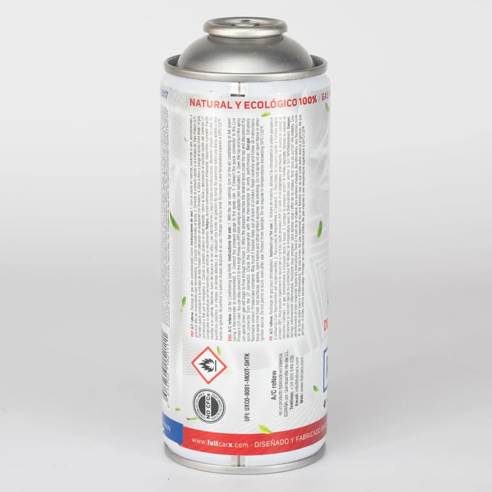 AC RENEW Recharge Climatisation Voiture Remplacement R134a Cartouche Gaz Réfrigérant pour Clim Voiture, Bonbonne 220g Plus Rendiment, Naturel et Écologique, Facile à Utiliser Soi Même