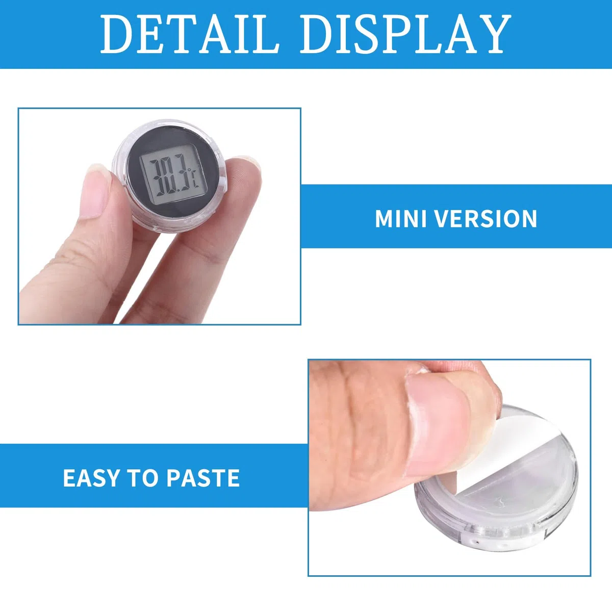 Moto Thermomètre,2 Pièces Thermomètre Numérique de Moto,Thermomètres de Motos,Numérique de Motos,Thermomètres Numériques,Montre pour Guidon de Vélo,pour Cuisine Salle de Bain Voiture