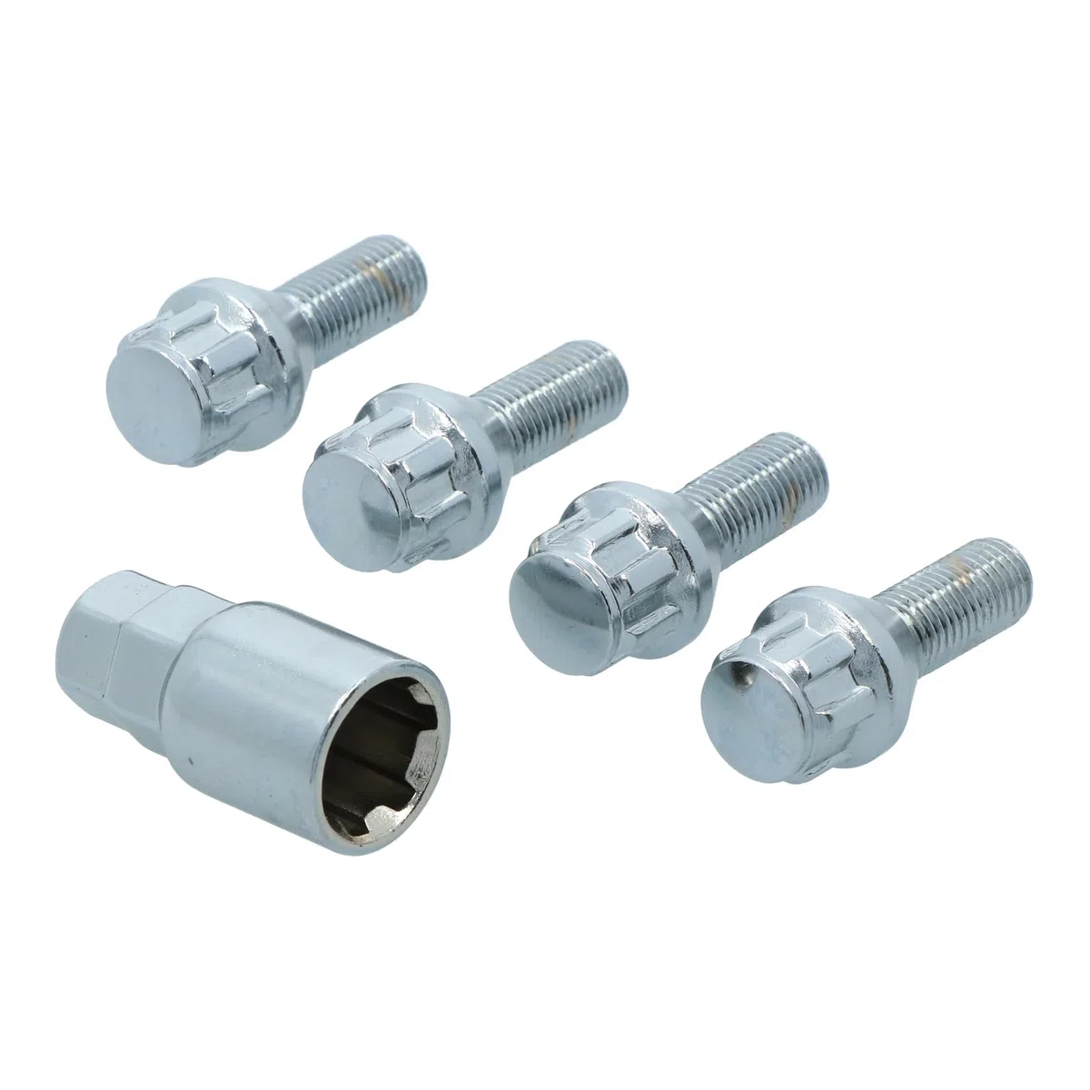 Carpoint 0520502 Ecrous de Roue M12X1,5X26 mm B Conique (Type B) Acier, Argenté