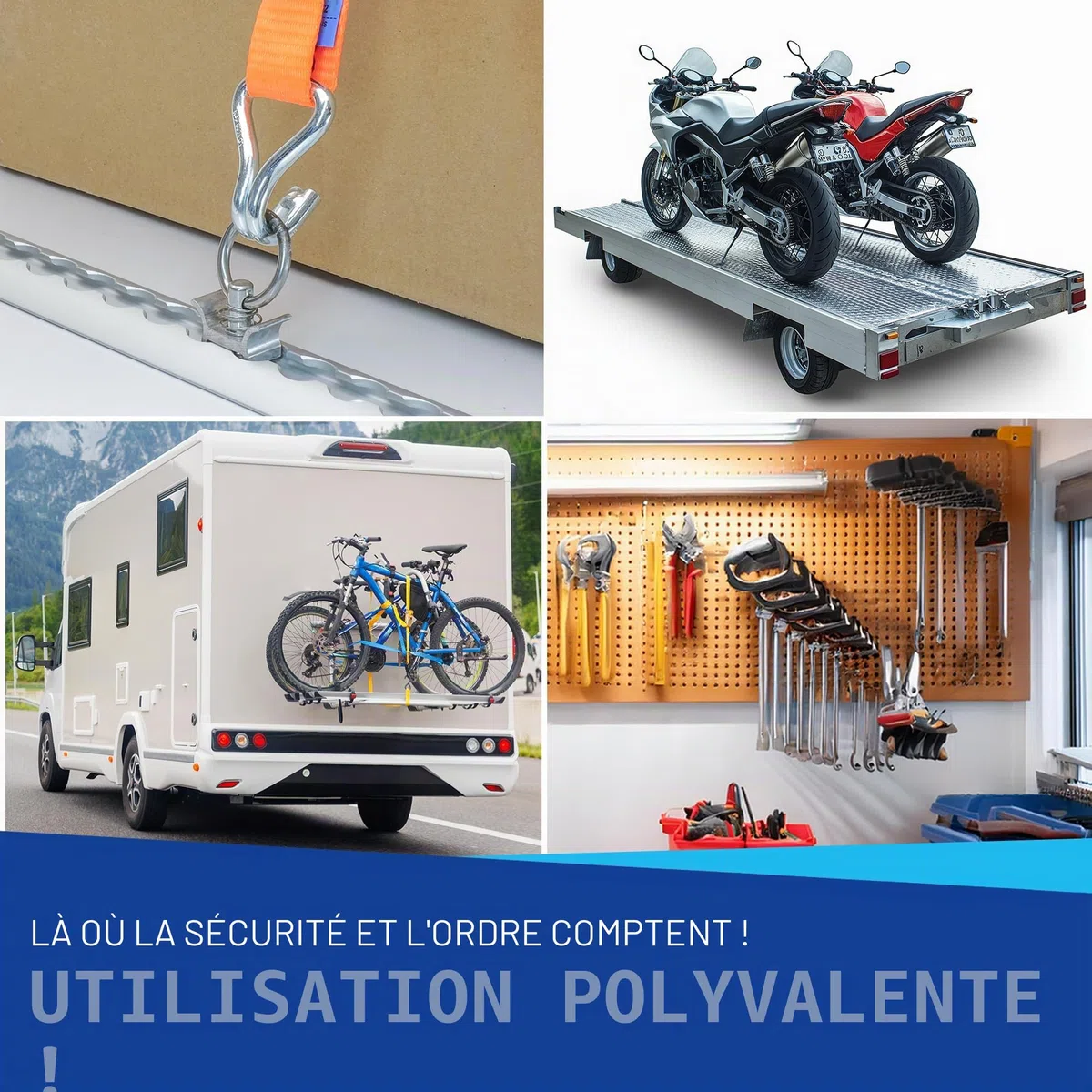 NTG 10 pièces Fitting pour Rail Airlin 900 daN - Rails d'arrimage Single Ferrure d'extrémité Fitting d'extrémité - Accessoire idéal pour Un arrimage et Un Transport sûrs !